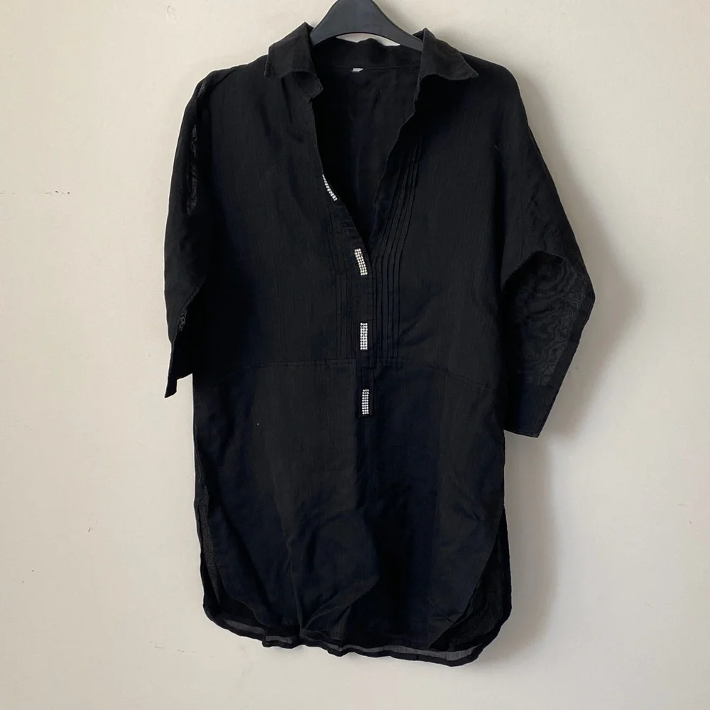 Black Shirt Dress - Picture 1 of 5